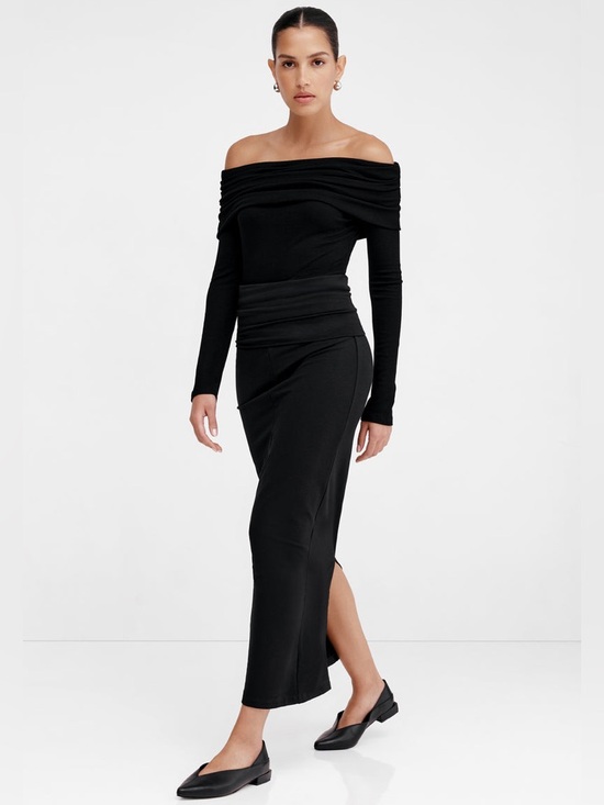 Marcella NYC Belmont Skirt Light European French Terry Maxi Skirt Size Medium - Picture 5 of 16